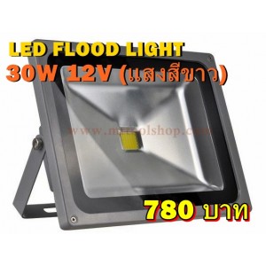 สปอร์ตไลท์ LED Floodlight 30W (Taiwan Chip) 12-24 V โคมหนาเกรด A แสงสีขาว (Cold White) ::::ราคาช่วงโปรโมชั่น ::::  